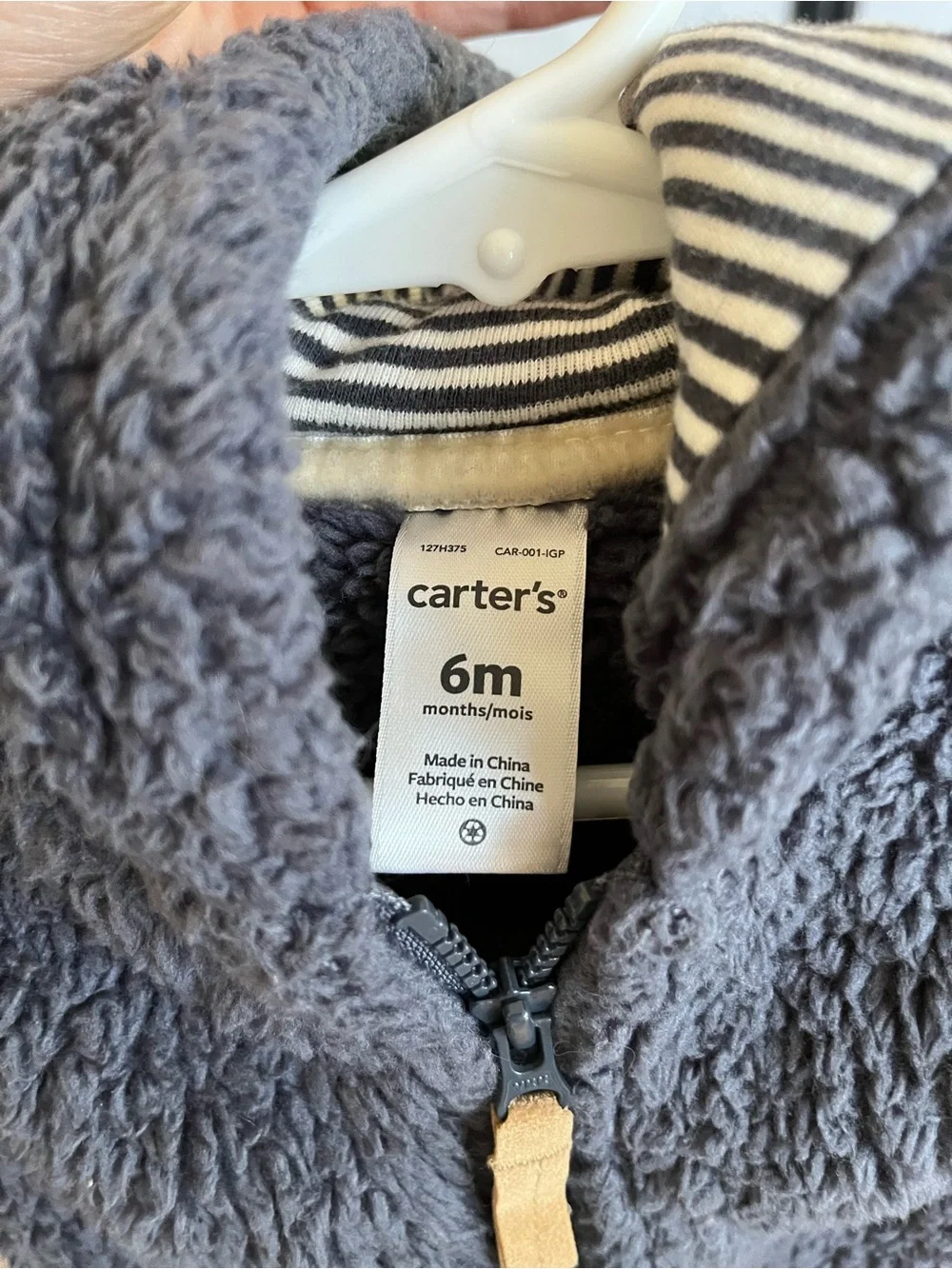 Carter's Navy Blue Teddy Bear Hooded Jacket